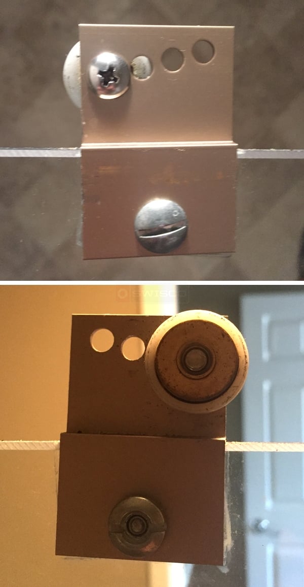 User submitted photos of a shower door roller.