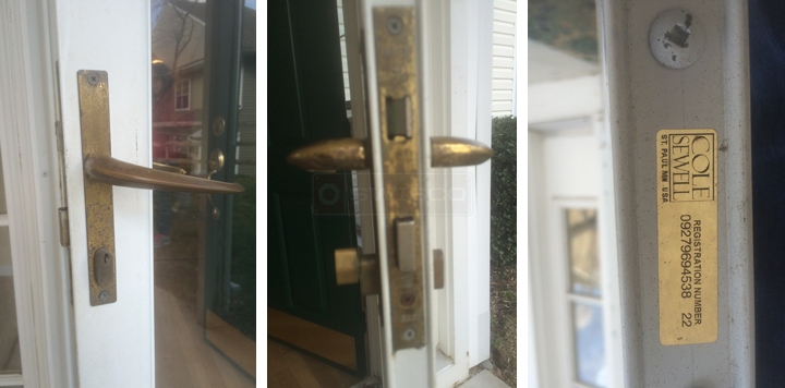 User submitted a photo of storm door hardware.