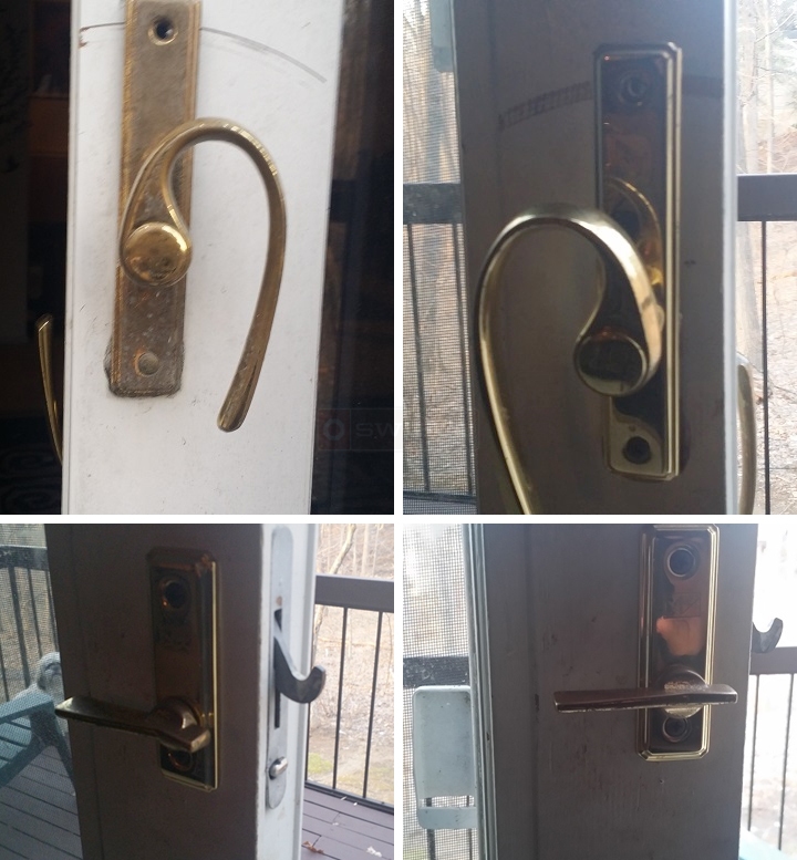 User submitted photos of patio door hardware.