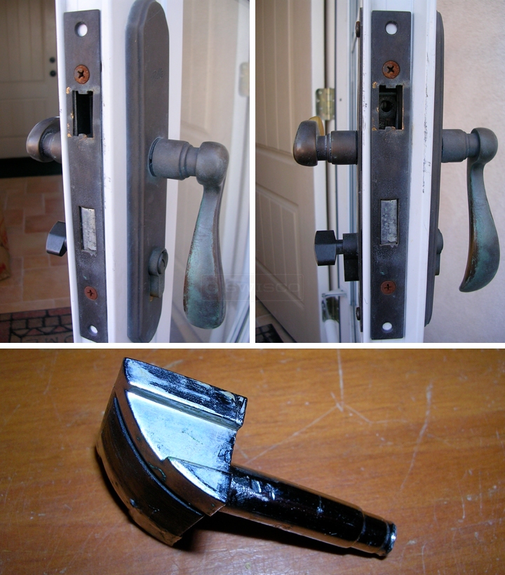 User submitted a photo of patio door hardware.