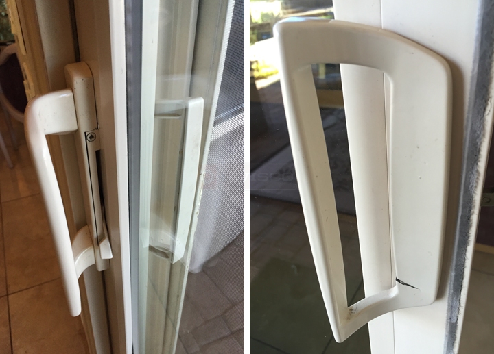 User submitted photos of patio door hardware.