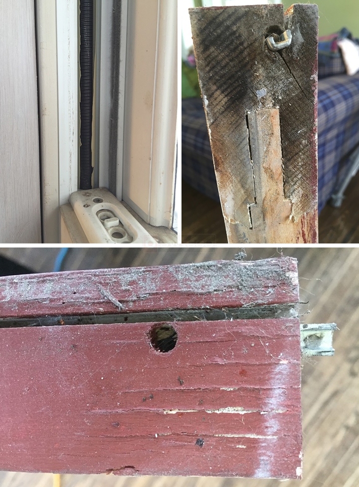 User submitted photos of window hardware.