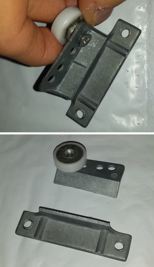 User submitted photos of a shower door roller.