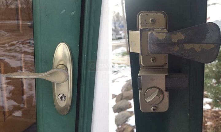 User submitted photos of door hardware.