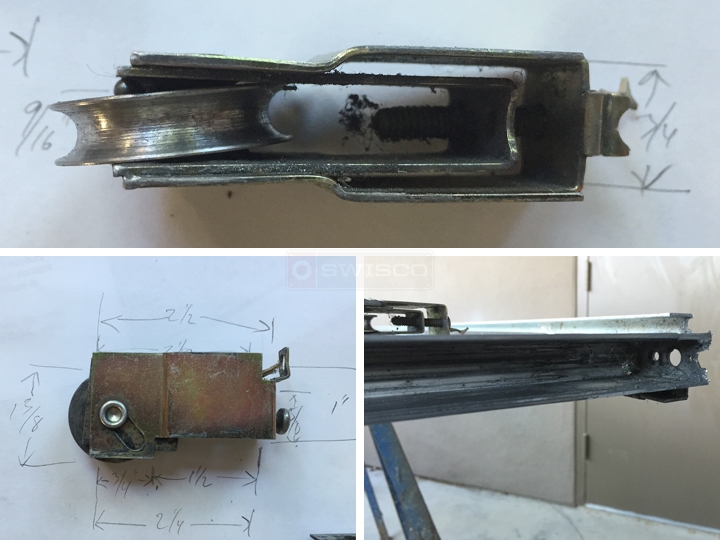 User submitted photos of a patio door roller.