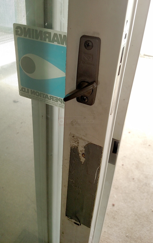 User submitted a photo of patio door hardware.