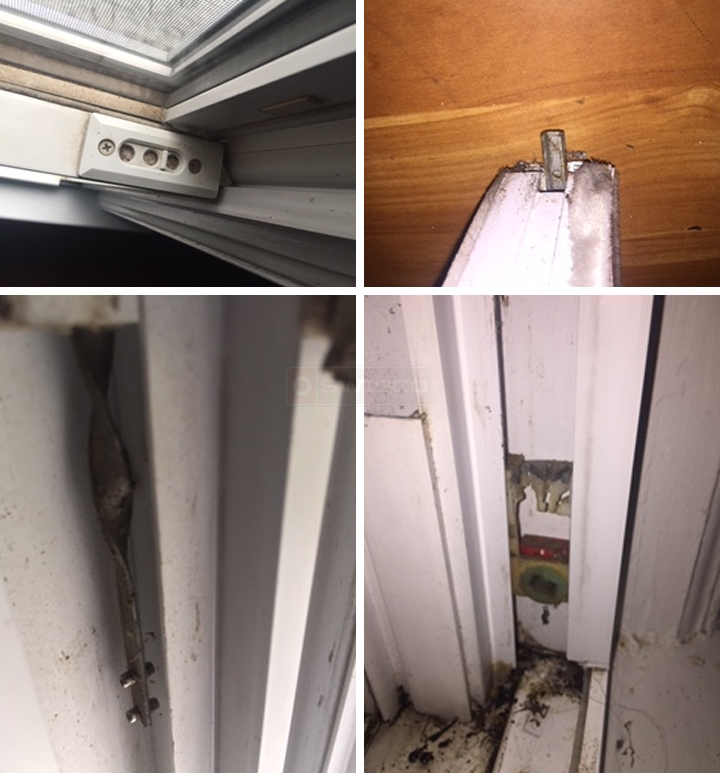 User submitted photos of window hardware.