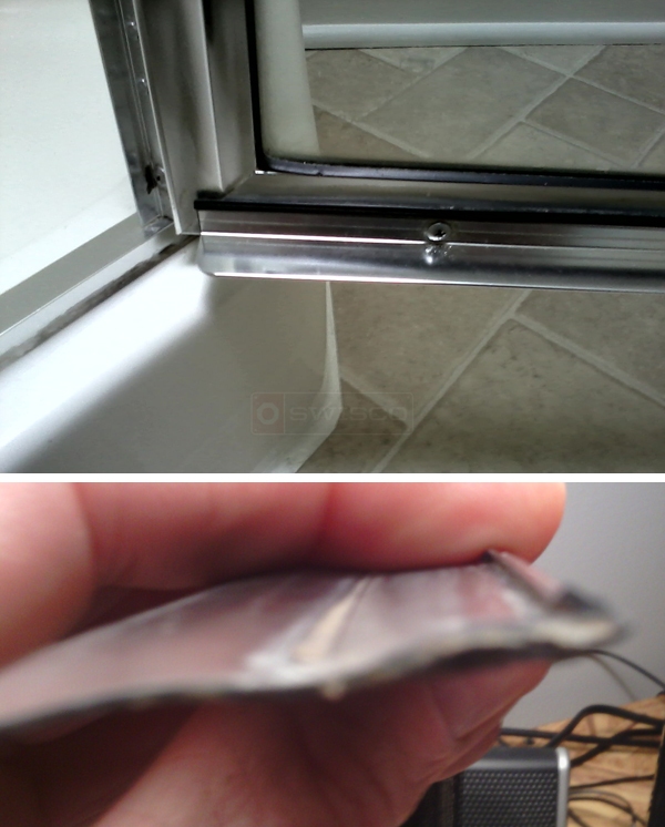 User submitted photos of shower door hardware.