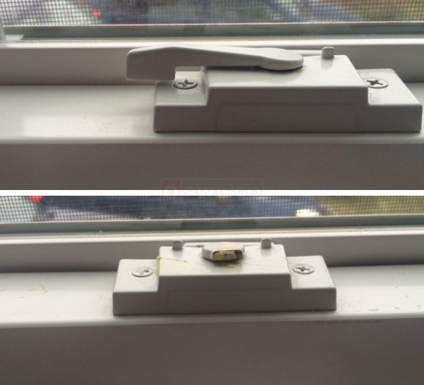 User submitted photos of a window lock.