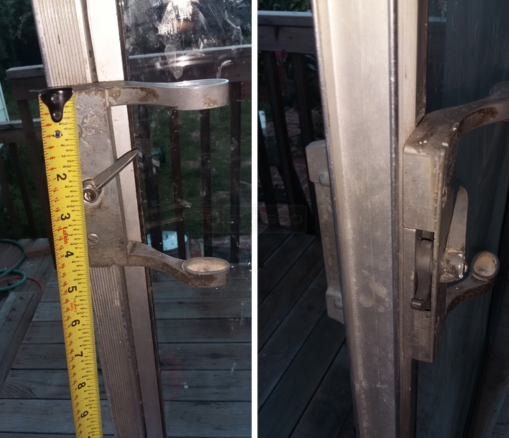 User submitted photos of patio door hardware.