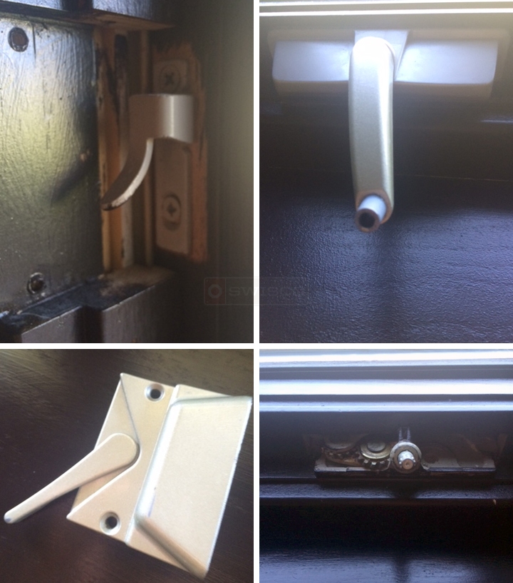 User submitted photos of window hardware.