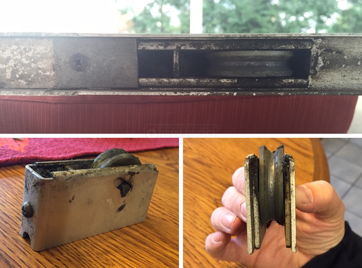 User submitted photos of a patio door roller.