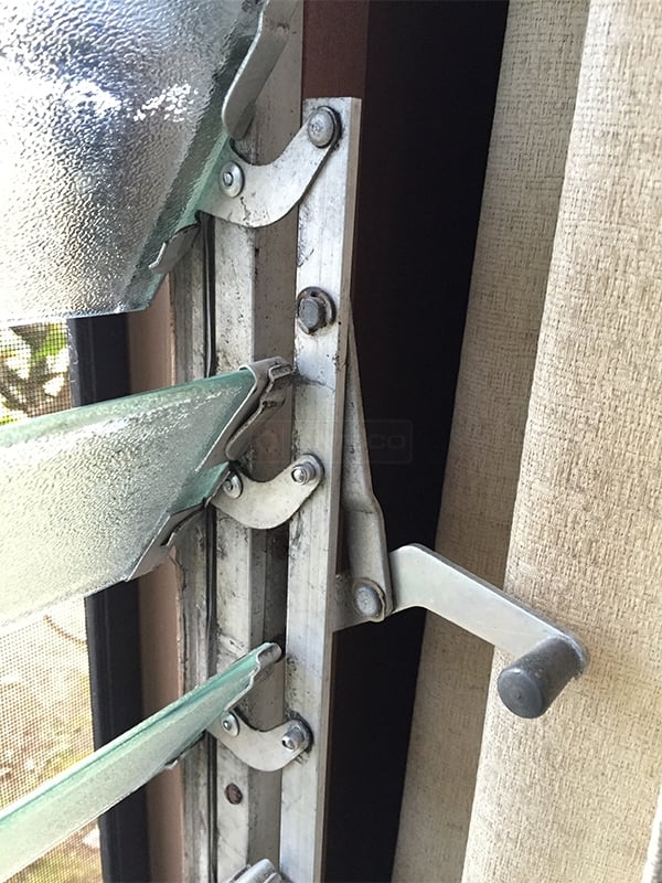 User submitted a photo of jalousie window hardware.