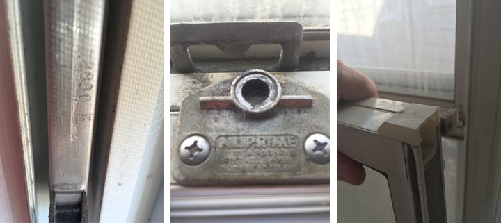 User submitted photos of window hardware.