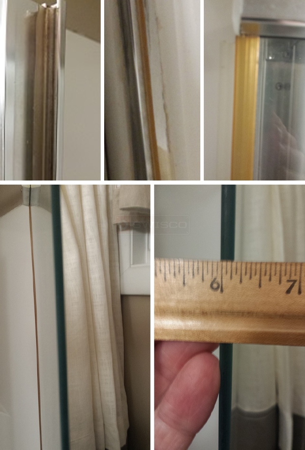 User submitted photos of shower door hardware.