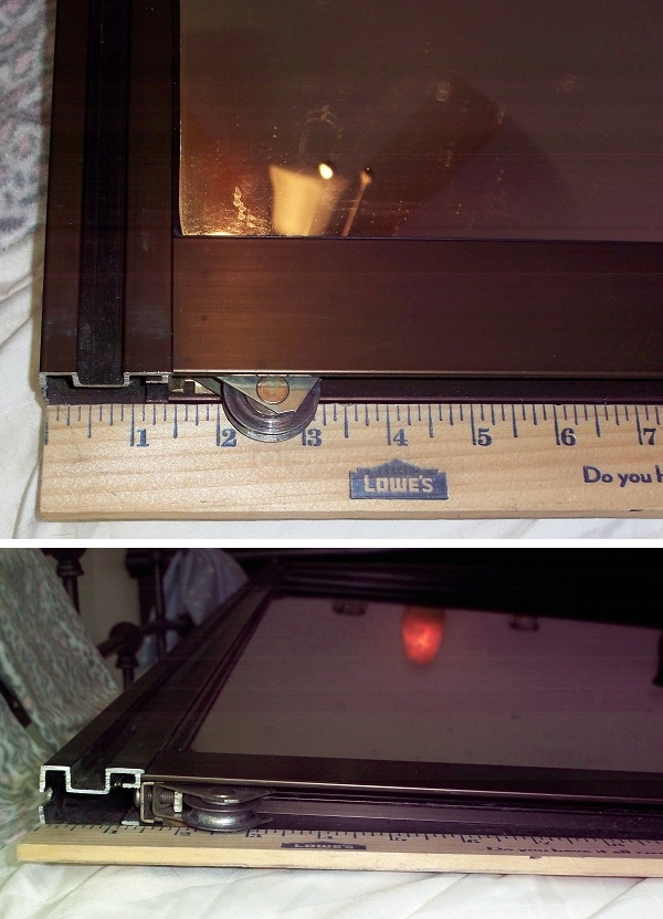 User submitted photos of mirror closet door hardware.