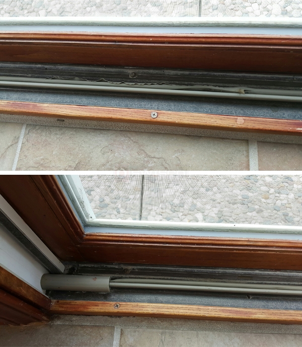 User submitted photos of patio door hardware.