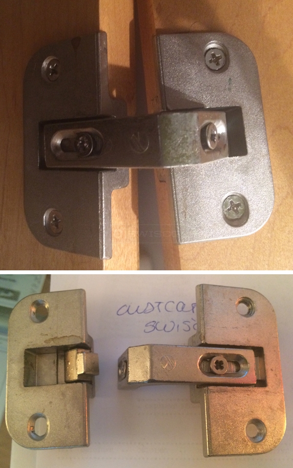 User submitted photos of a cabinet hinge.