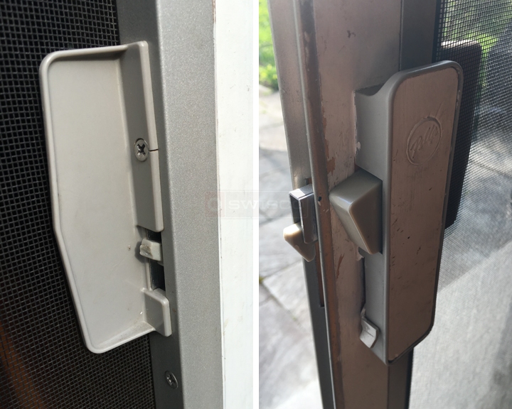 User submitted photos of patio door hardware.