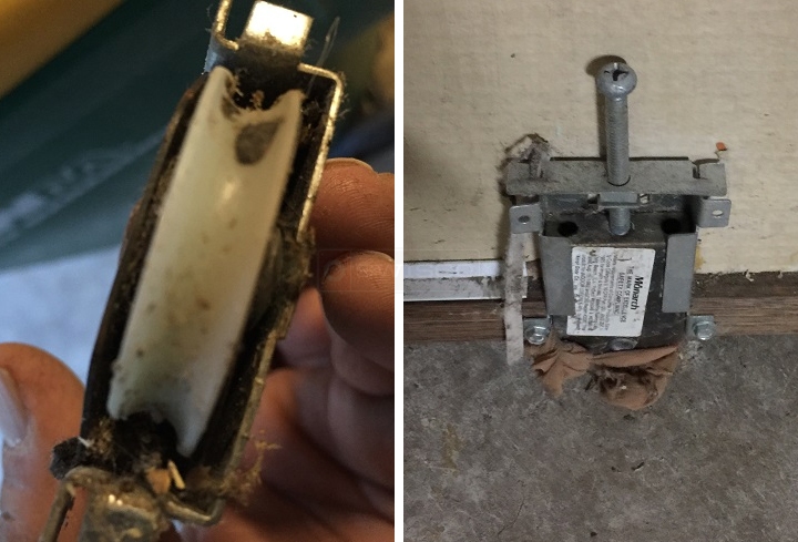 User submitted photos of a closet door roller.