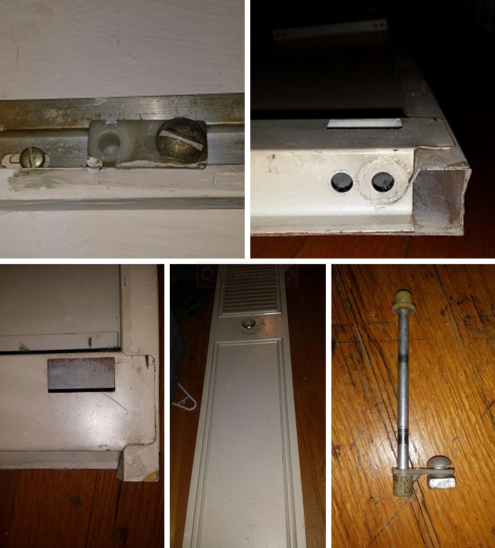 User submitted photos of bi-fold door hardware.