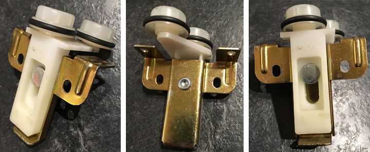 User submitted photos of bypass door hardware.