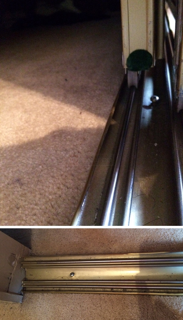 User submitted photos of a closet door track.