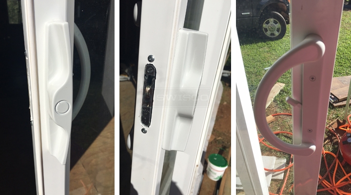 User submitted photos of patio door hardware.