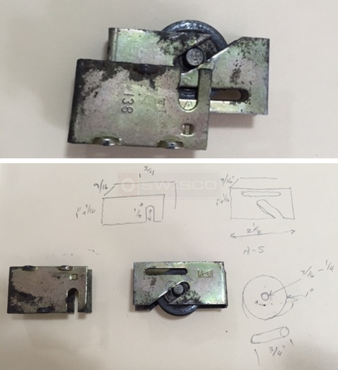 User submitted photos of a patio door roller.