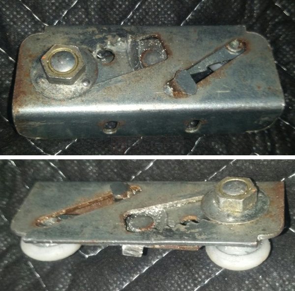 User submitted photos of a pocket door roller.