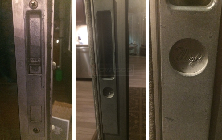 User submitted photos of patio door hardware.