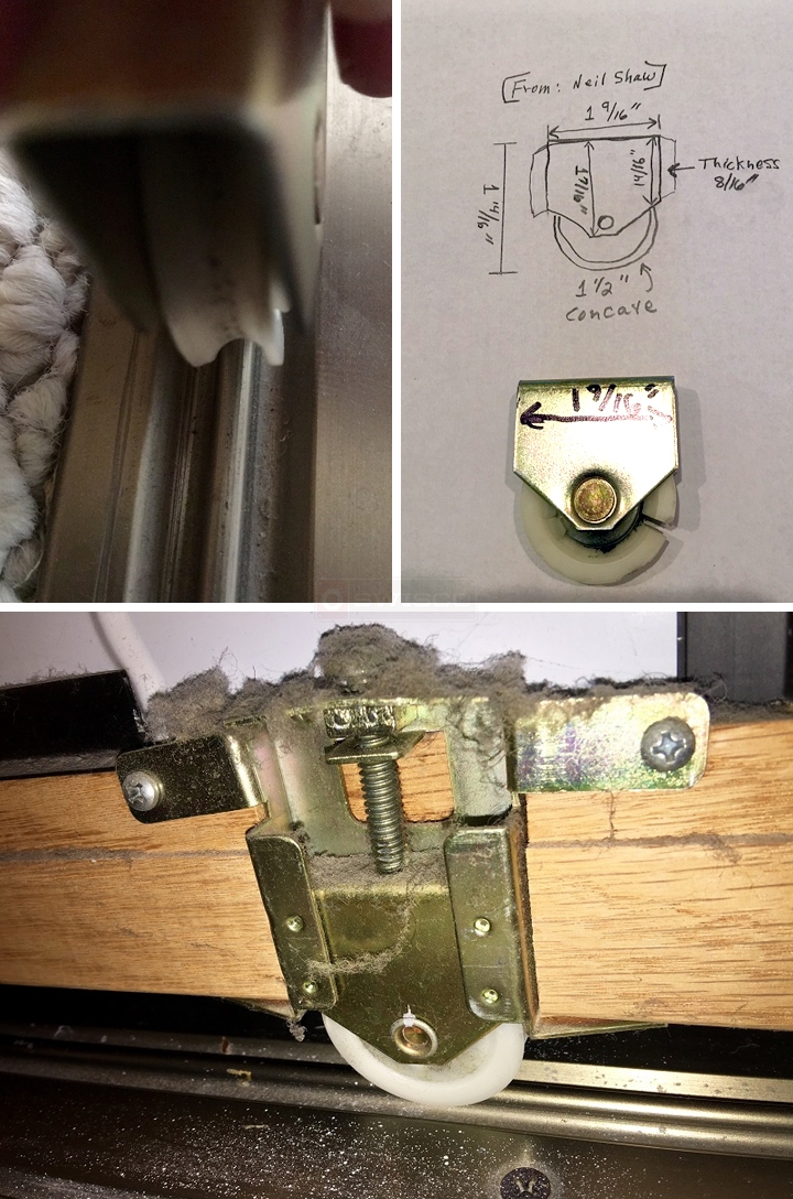 User submitted photos of closet door hardware.