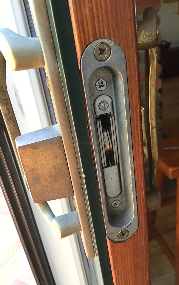 User submitted a photo of patio door hardware.