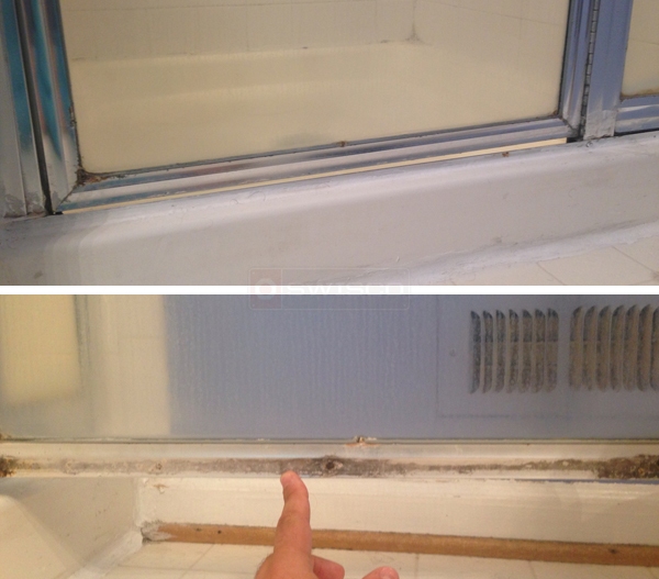 User submitted photos of a shower door sweep.