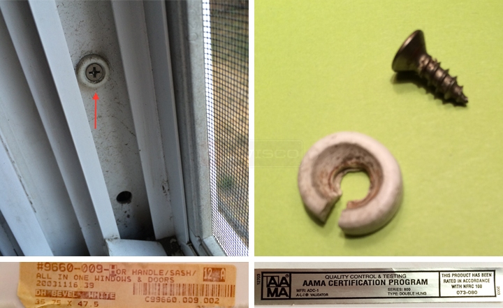 User submitted photos of window hardware.