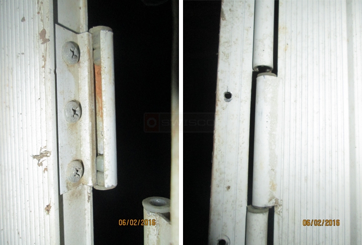 User submitted photos of storm door hardware.