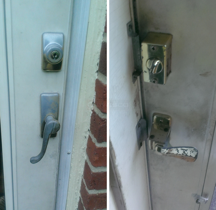 User submitted photos of door hardware.