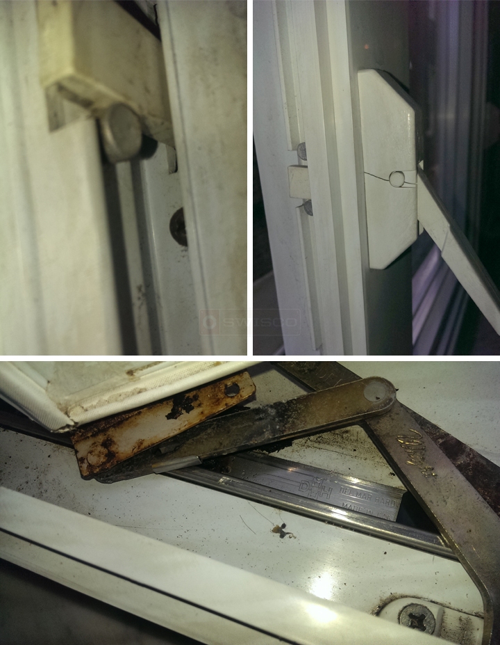 User submitted photos of window hardware.