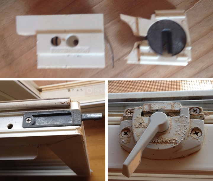 User submitted photos of window hardware.