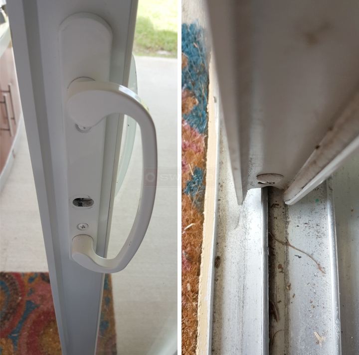 User submitted photos of patio door hardware.