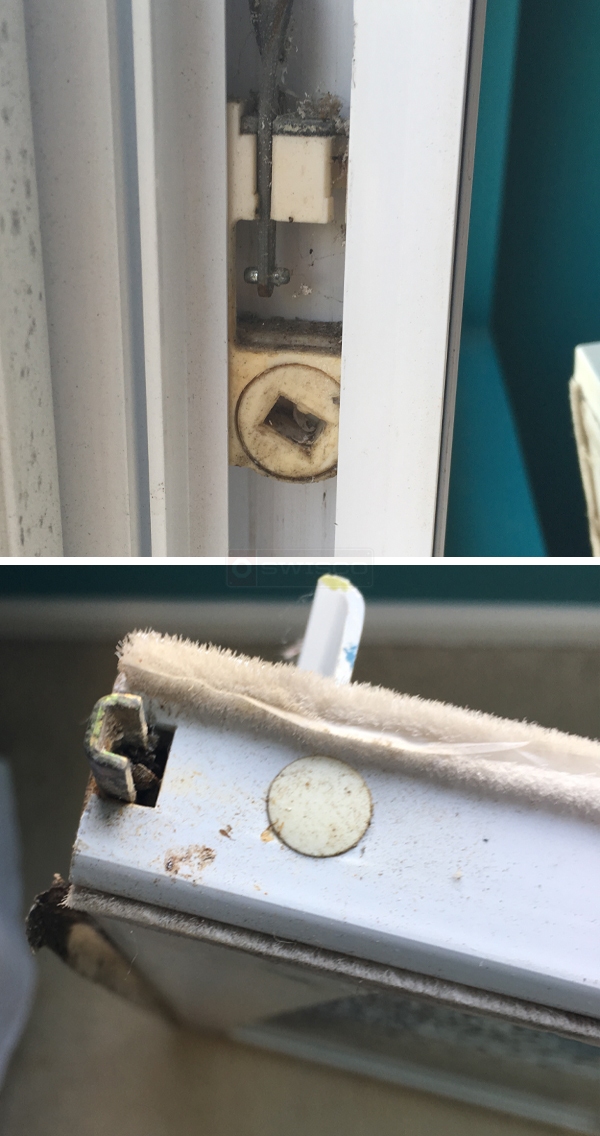 User submitted photos of window hardware.