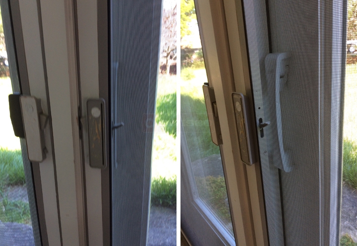 User submitted photos of patio door hardware.