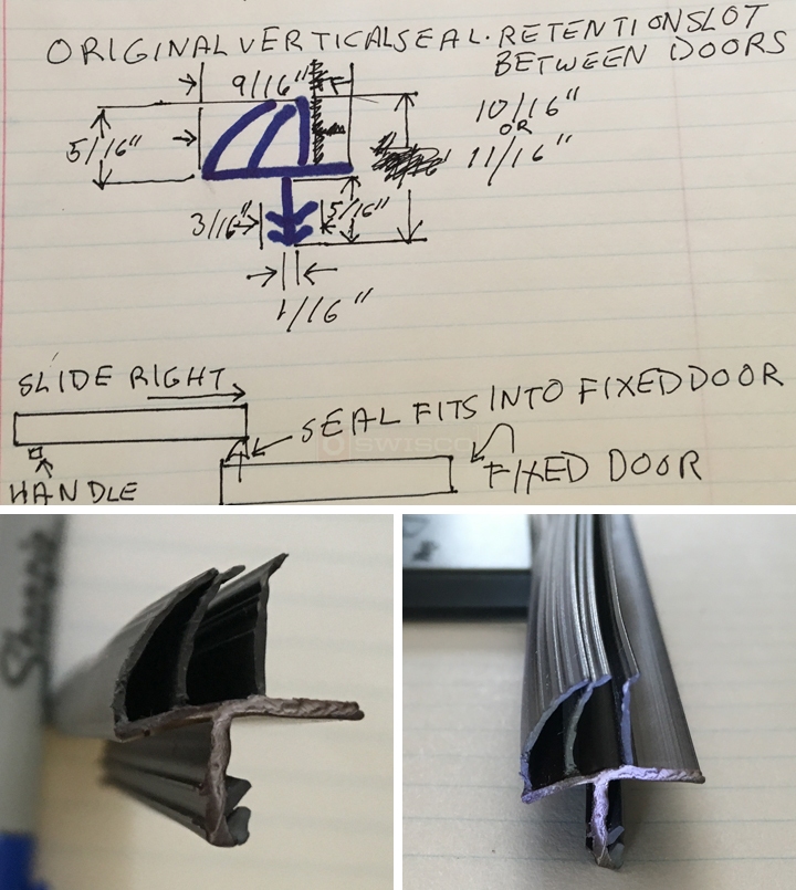 User submitted photos of patio door weatherstripping.