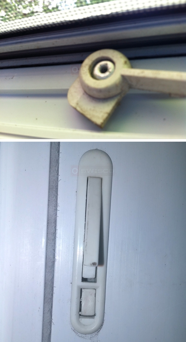 User submitted photos of window hardware.