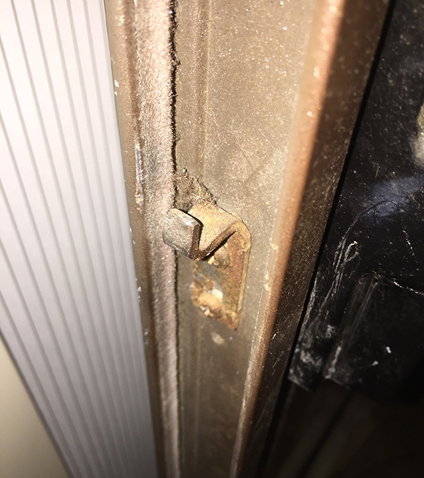 User submitted a photo of patio door hardware.