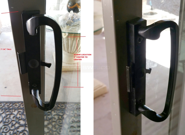 User submitted photos of patio door hardware.