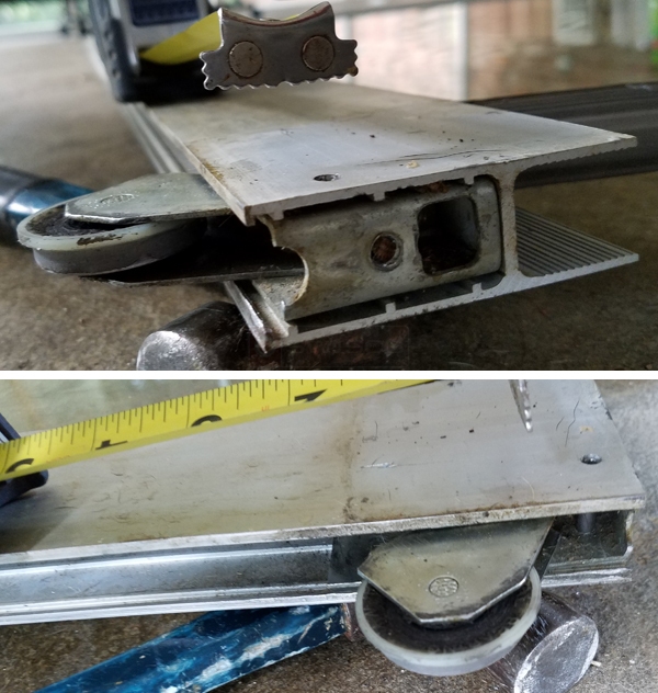 User submitted photos of a patio door roller.