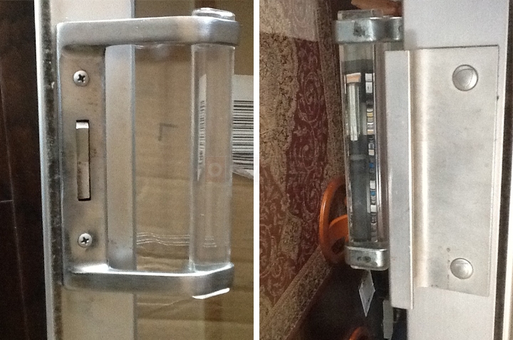 User submitted photos of patio door hardware.