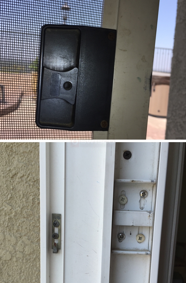 User submitted photos of patio door hardware.