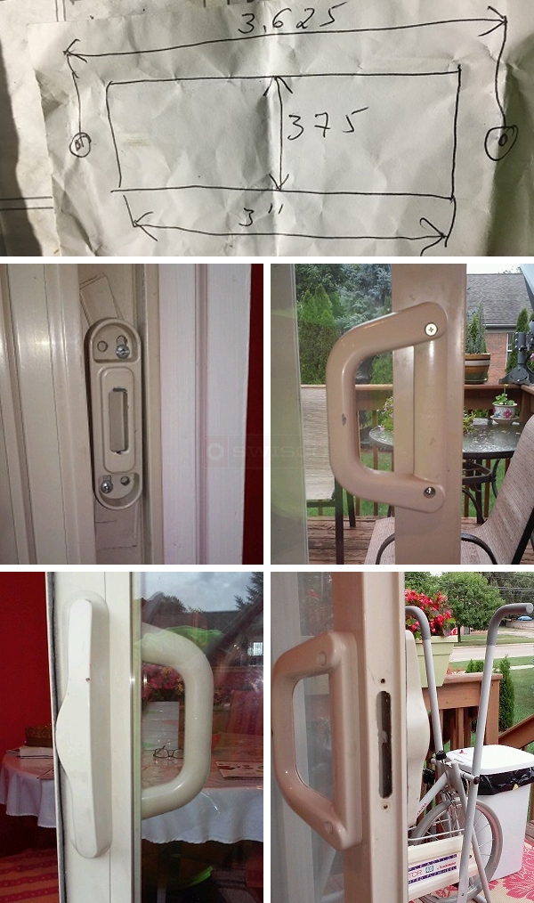 User submitted photos of patio door hardware.